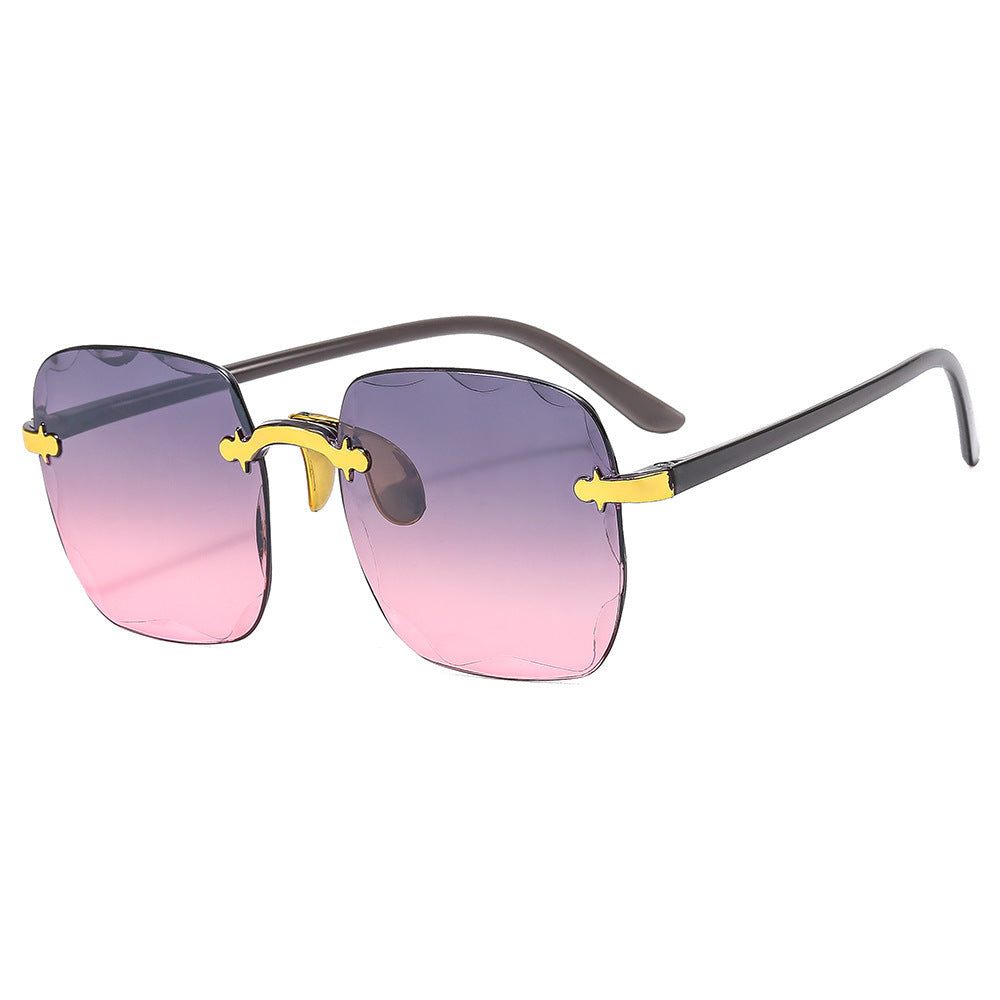 Wholesale Frameless Cut Edge Trendy Fashion Anti-ultraviolet Sunglasses